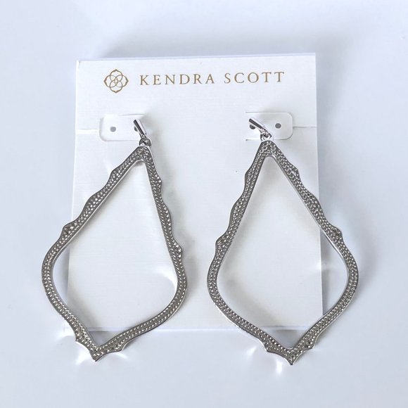 Silver Sophee Drop Statement Silhouette Earrings - Picture 1 of 12